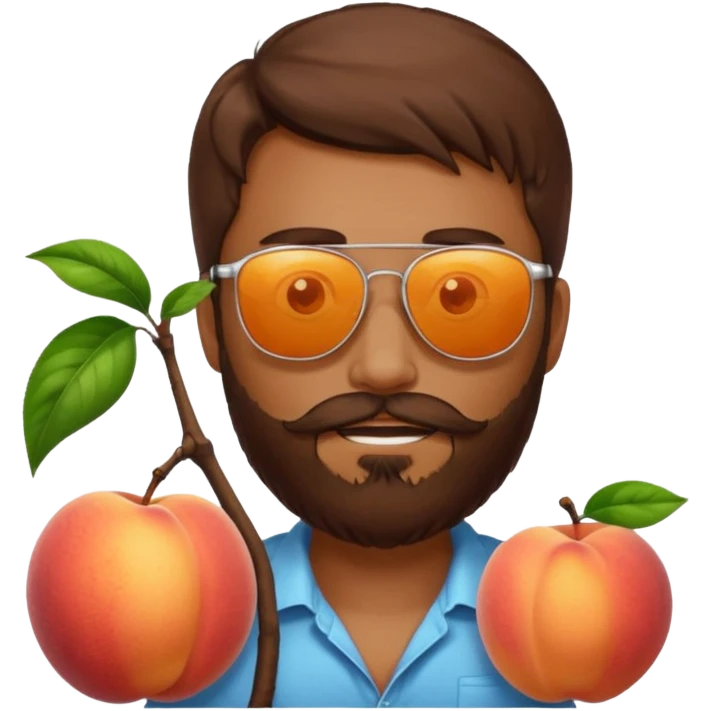 Créer emoji de un homme derrière une pêche avec un lit homme brun avec une barbe  et un lit  emoji