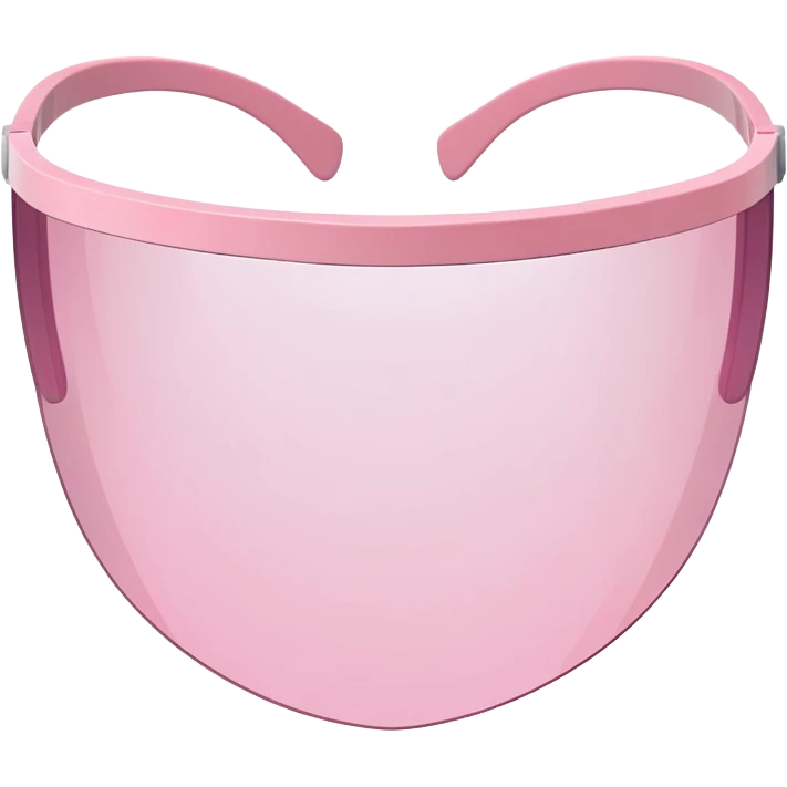 ultra minimalist pink tinted shield visor glasses, extremely simple clean lines, one piece lens, no details emoji