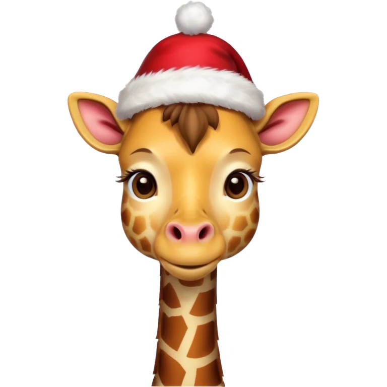 Giraf with christmas hat emoji