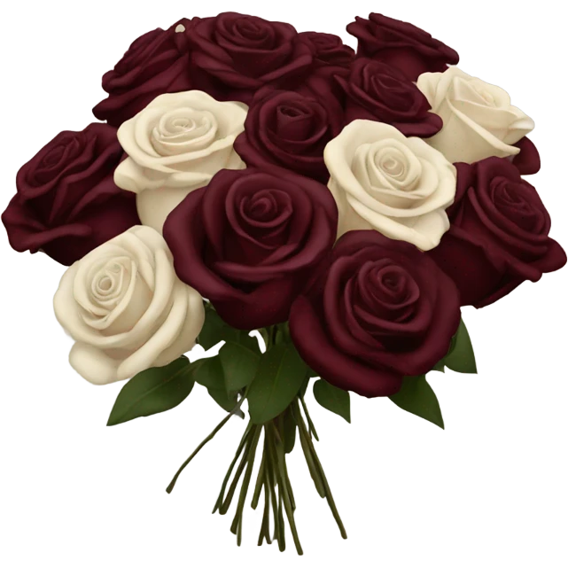 bouquet of burgundy roses  emoji