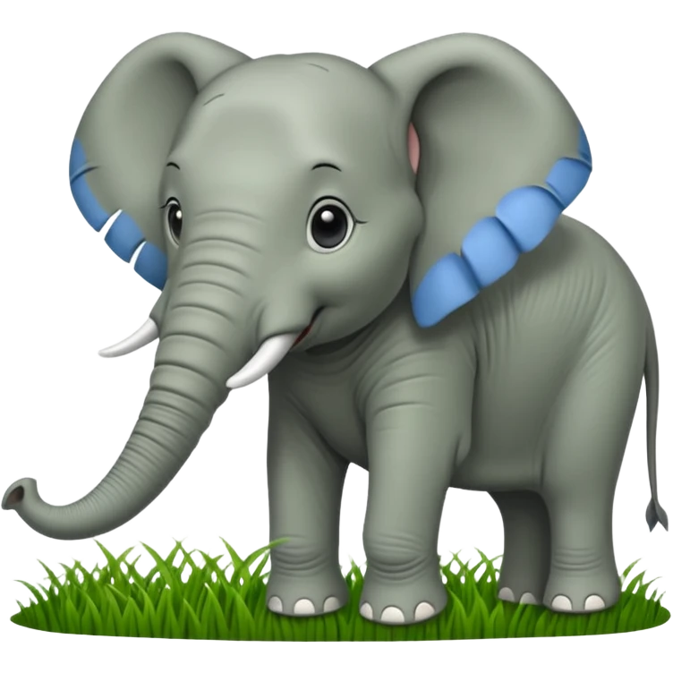 elephant eating grass emoji