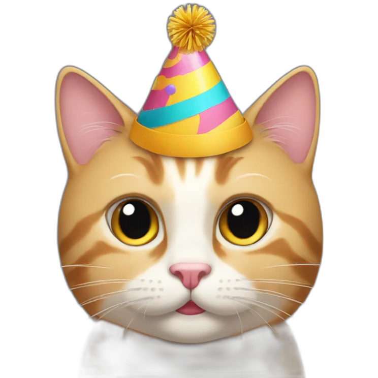 cat with birthday hat emoji emoji
