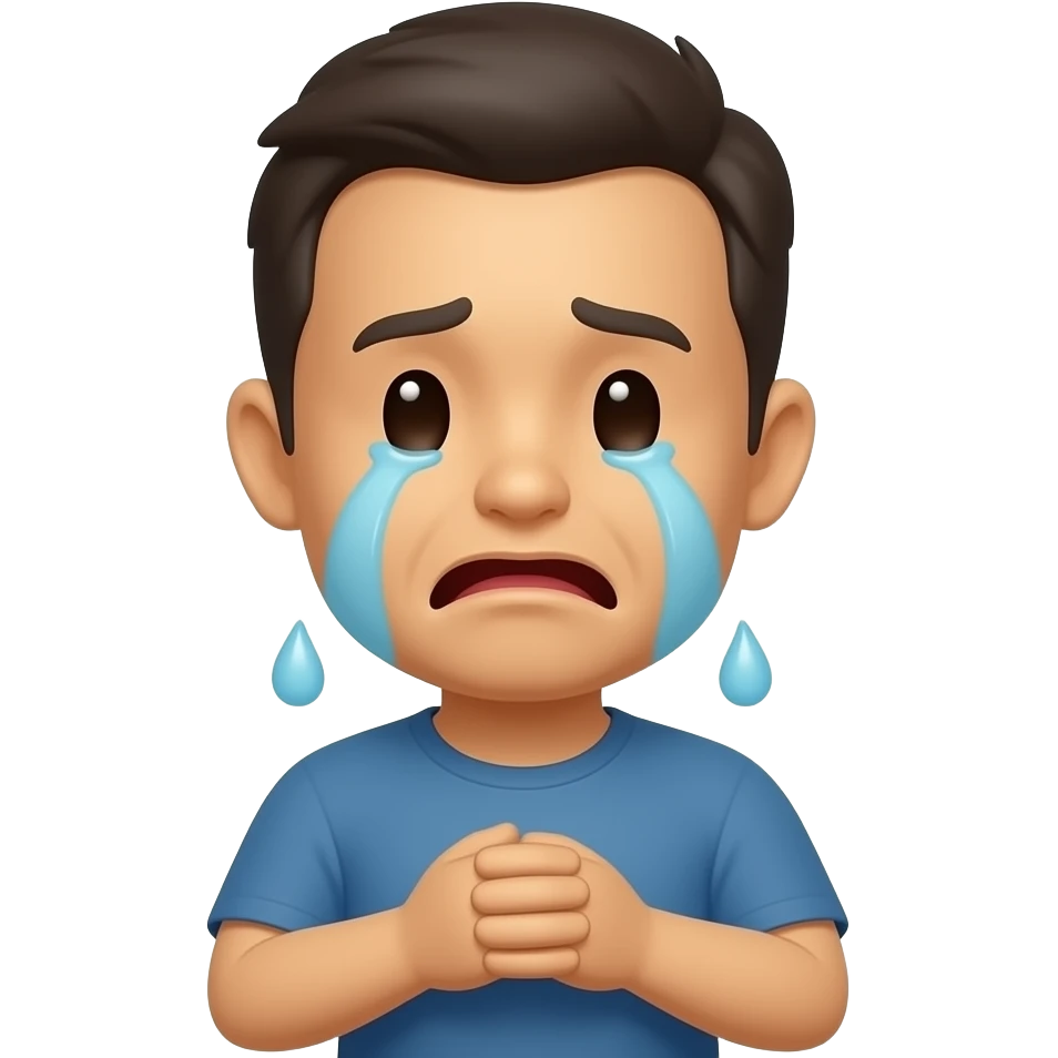 crying with hands folded: pary emoji+ loudly crying emoji make it a yellow face emoji