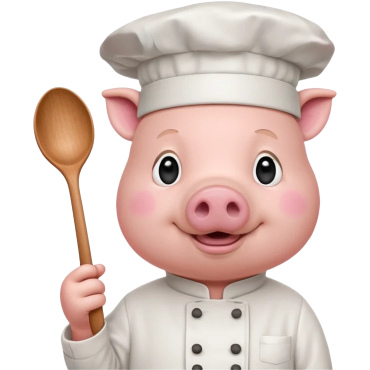 Chef Pig – pig wearing white chef hat holding spoon emoji