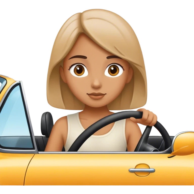 Girl driving a cute car emoji