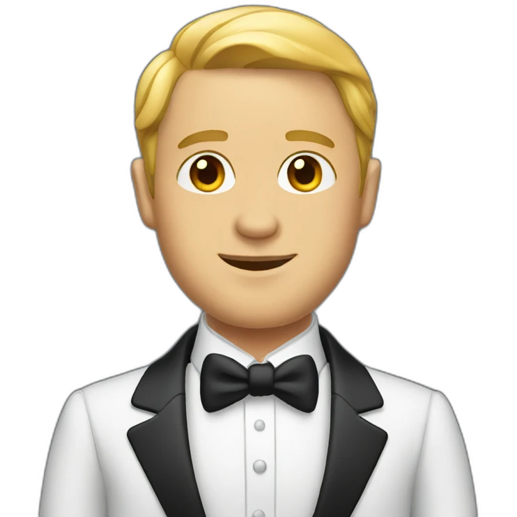 white man wearing a dinner jacket front emoji