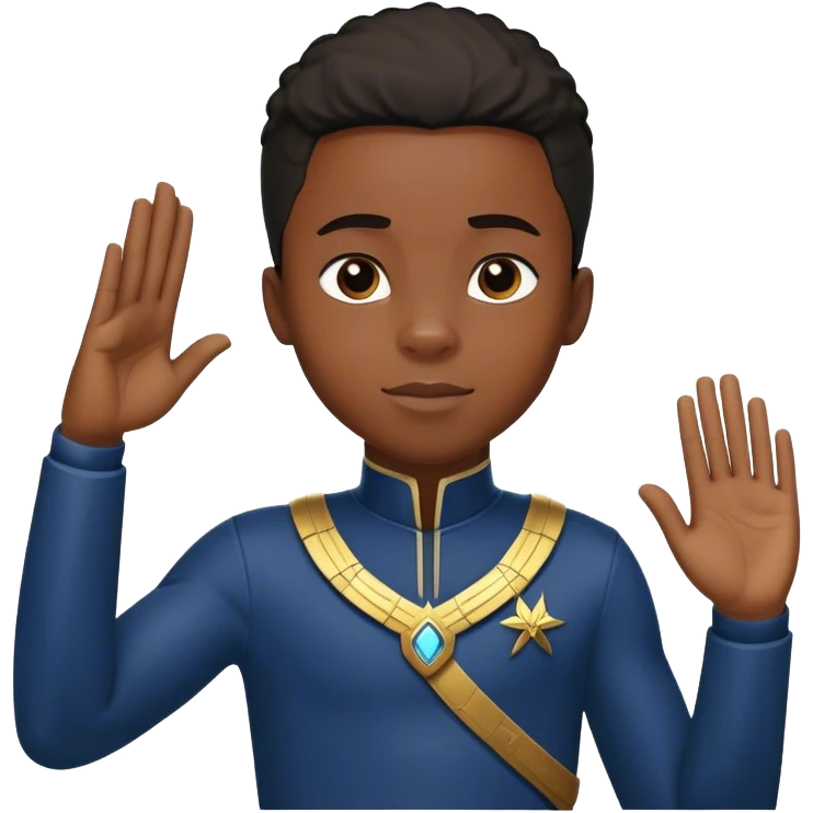 ragazzo che fa il imbolo wakanda emoji