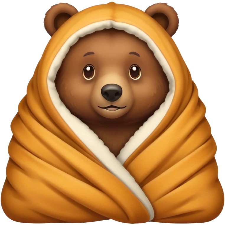 bear cozy in blanket emoji
