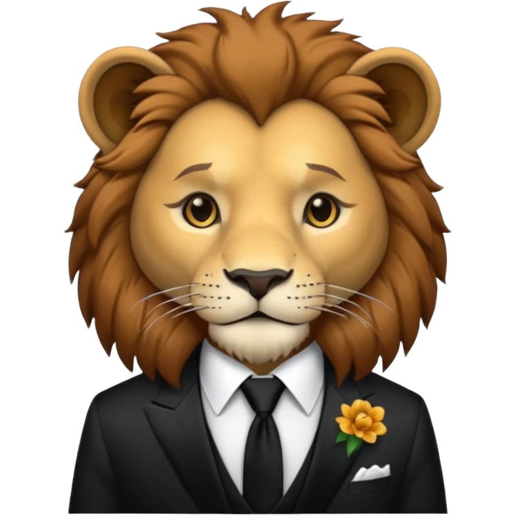 lion black tie emoji
