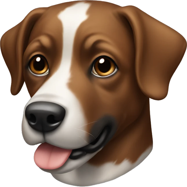 Brown and black dog with white snout emoji