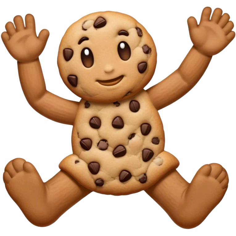 A cookie with feet and arms emoji