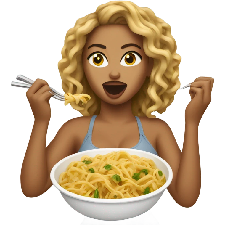 Beyoncé eating pasta emoji