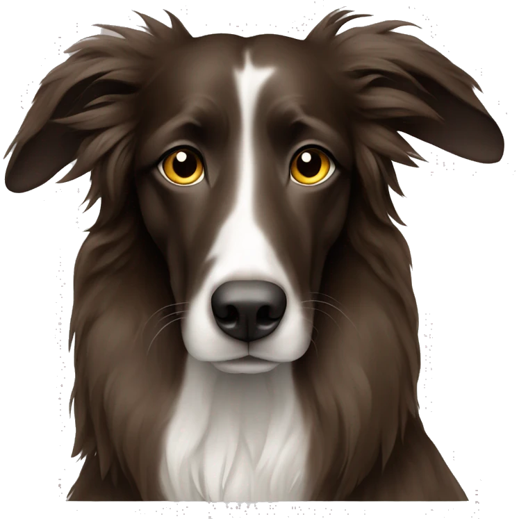 All fur dark brown borzoi dog no white  emoji