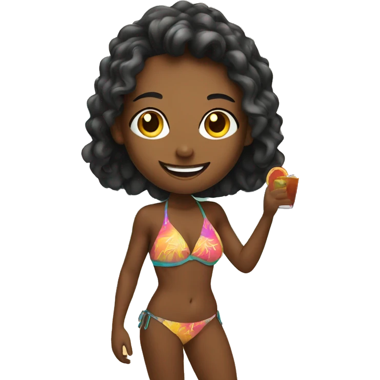 smiling girl in bikini indoors emoji