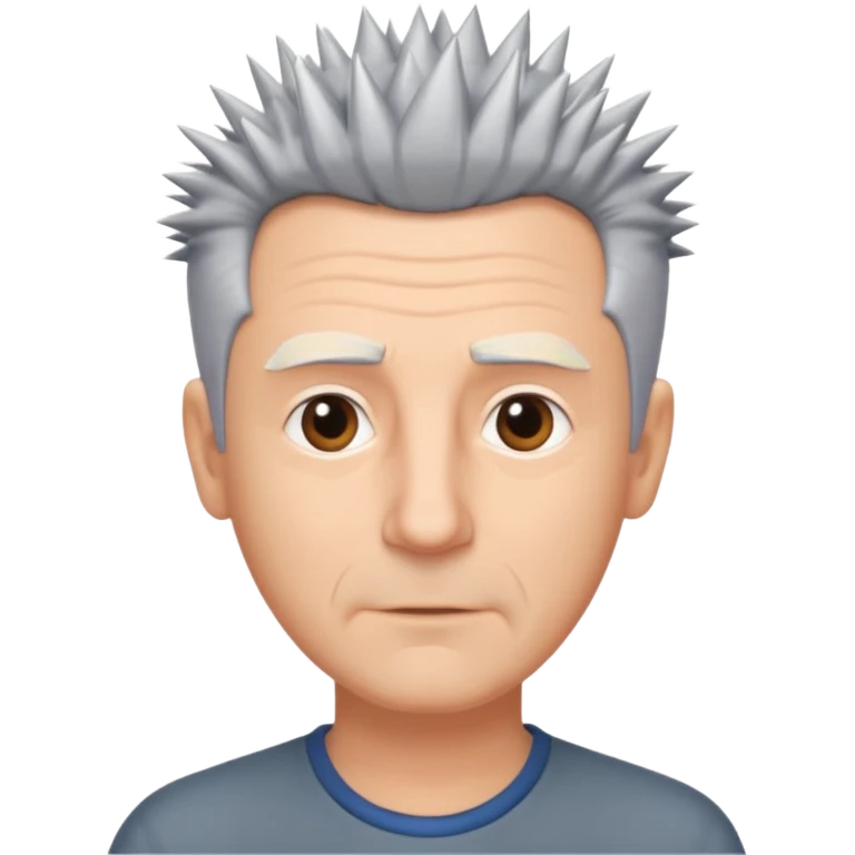 50 yr old white man short spike hair grey emoji