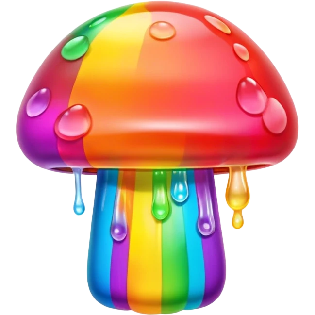 gummy neon rainbow melting mushroom  emoji