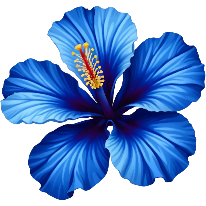 very Dark blue flower hibiscus only colour blue and white emoji
