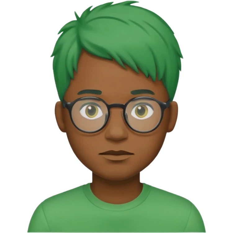 black man with green hair and glasses emoji