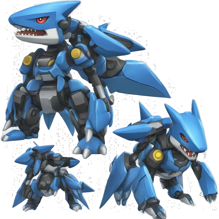 Sharpedo-Lucario-medabot-Mecha full body emoji