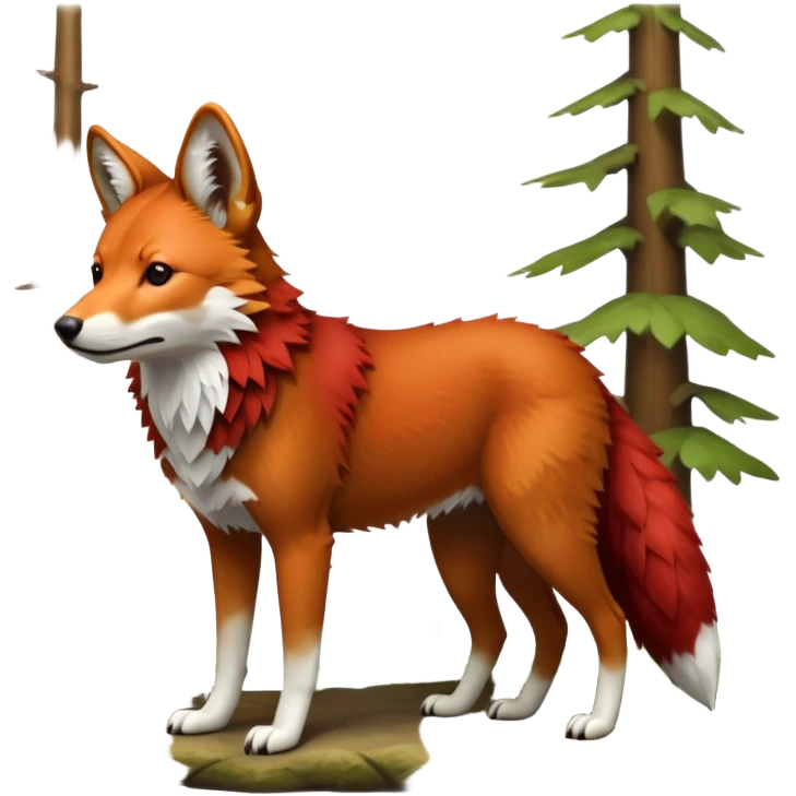 cinematic full body dhole, hyper-realistic emoji