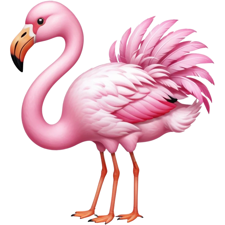 White flamingo pooping emoji