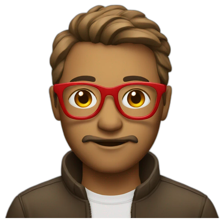 Designer, With, Red Glasses emoji