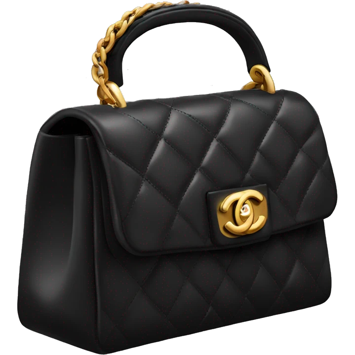 Chanel black top handle bag emoji