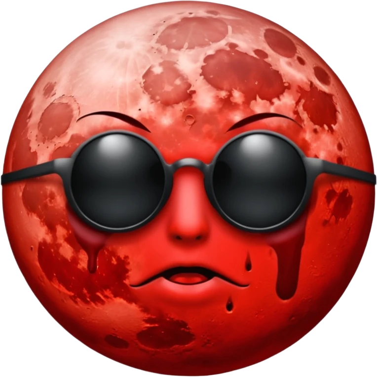 Blood moon without eyes mouth or nose. No white. Bloody red and black shades. Same real moon with blood red emoji