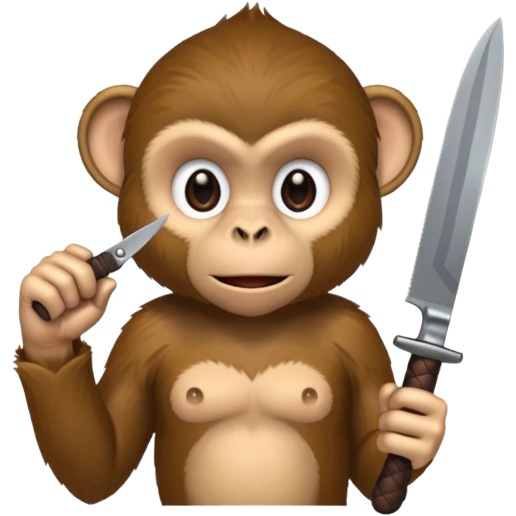 Monkey with knife emoji
