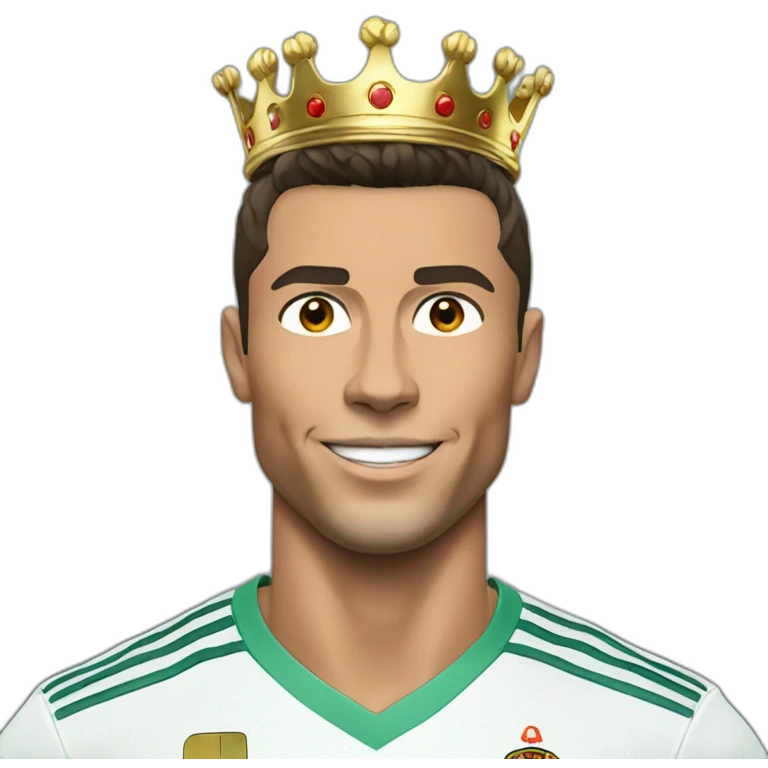 cristiano ronaldo with a very realistic crown emoji