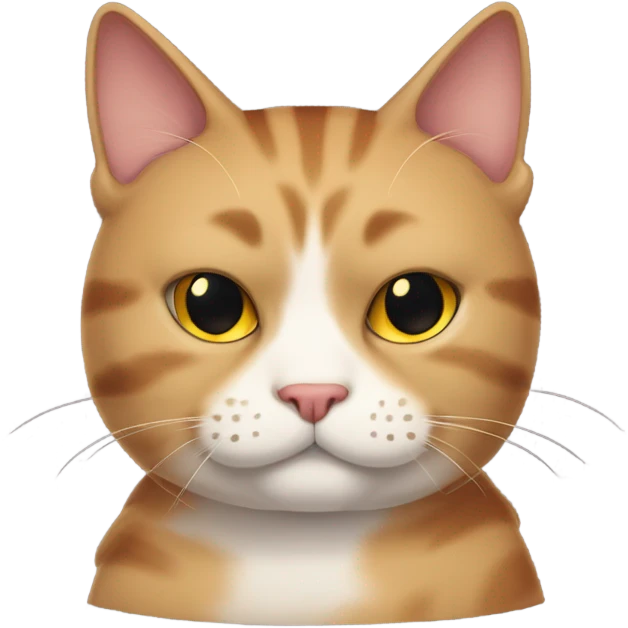 Create me a cat Scottish fault in colors like be a bit dark bit darker, but is the main color and the cat has to be really fat and just the face of the cat with a huge cheeks emoji