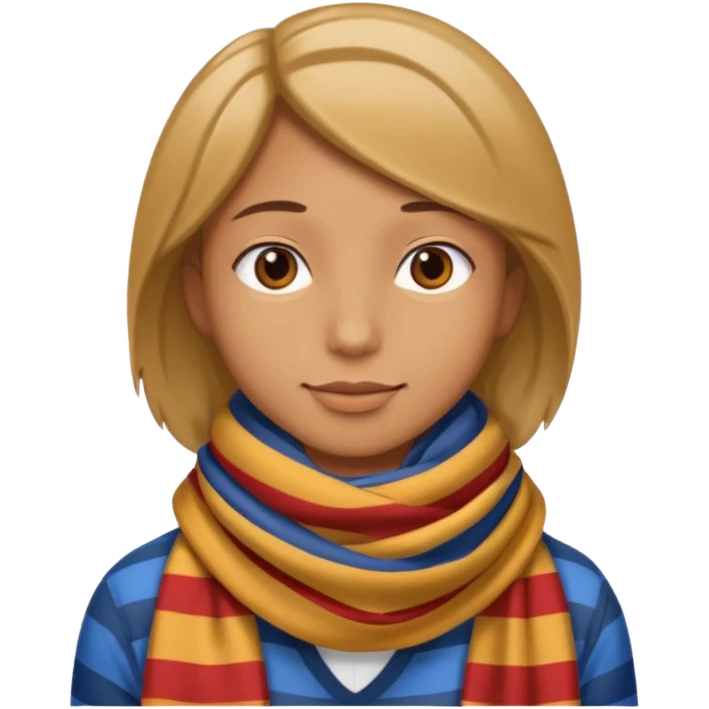 Character with striped Scarf emoji