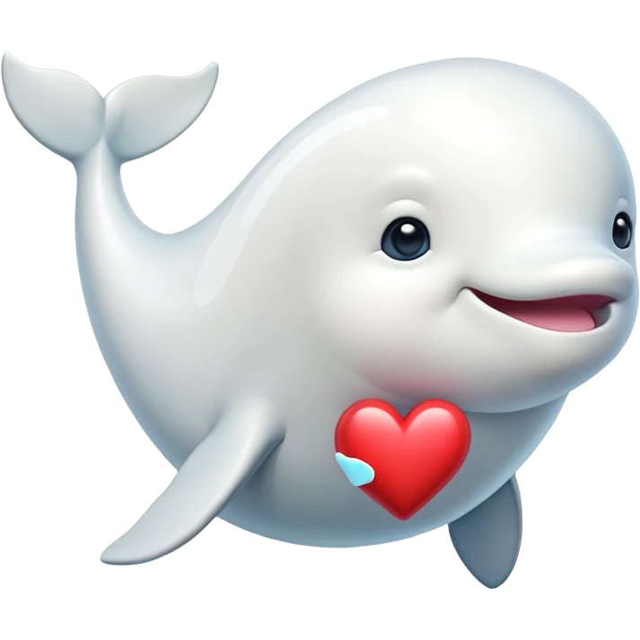 Baluga whale with a heart emoji