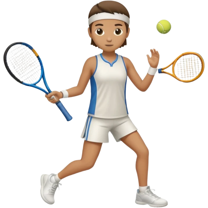 High resolution full body of a tennis player with just a one racket  emoji