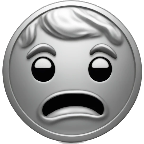 silver coin of poop emoji engraved emoji