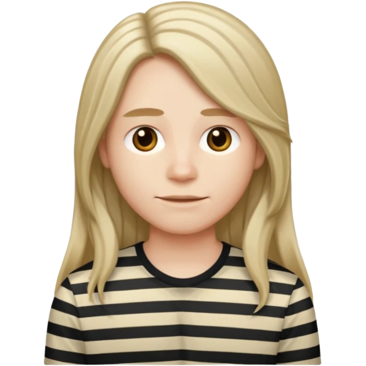 striped shirt with long hair emoji