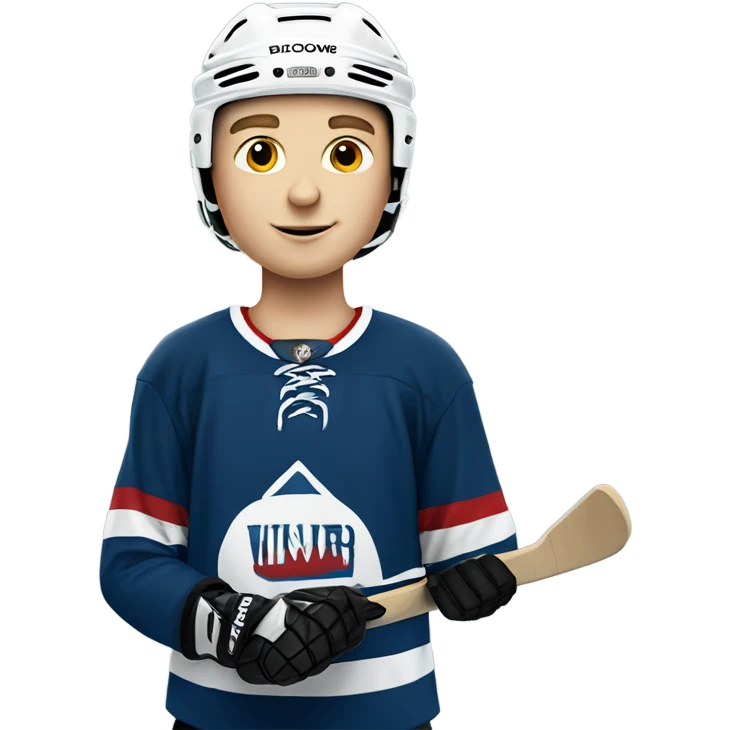 young white boy hockey  emoji