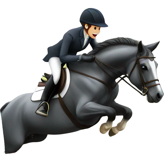 Horse showjumping over jump emoji