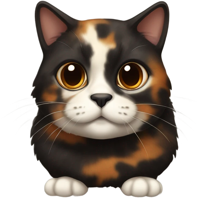 Fat dark tortoiseshell cat emoji
