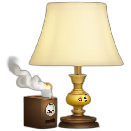 Lamp smoking cigarettes emoji