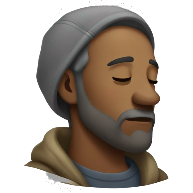 Homeless man asleep emoji