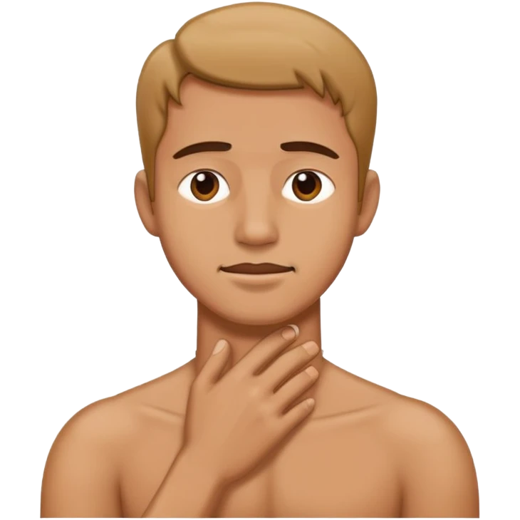 Man holding is neck  emoji