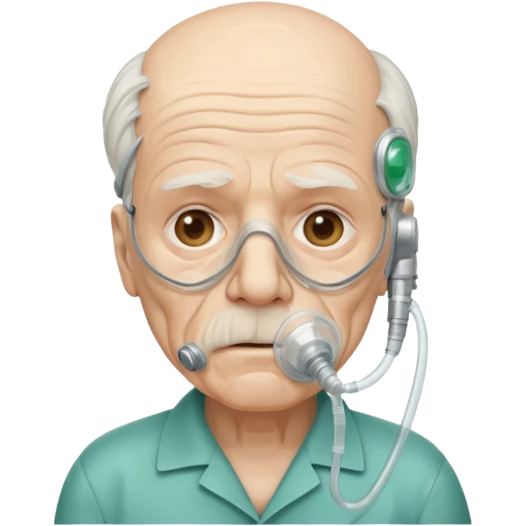 old man with simple ambulance oxygen mask  emoji