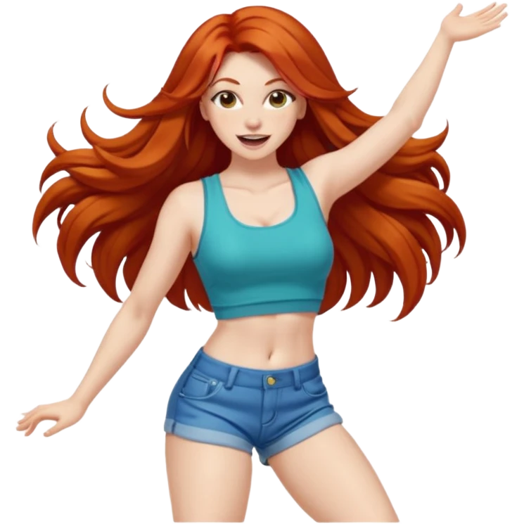 Sexy Excited long haired redhead twerk emoji