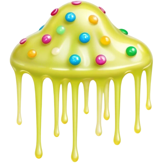 Cinematic Realistic Clear Slime Mixed with Sprinkles, ultra-transparent with suspended colorful candy-like specks, light refracting through each tiny piece, soft gelatinous texture catching highlights, stretching and bending in a mesmerizing way, glowing with a magical, almost surreal quality. emoji