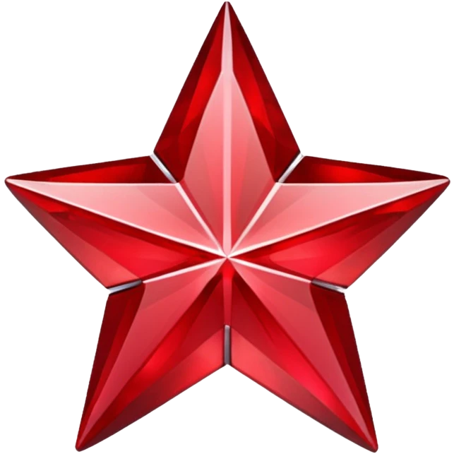 металическая звезда. внутри красный рубин 
 emoji