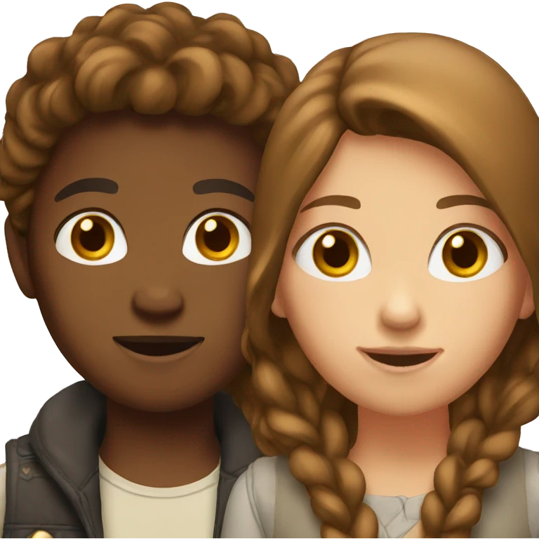 Two brown haired friends emoji