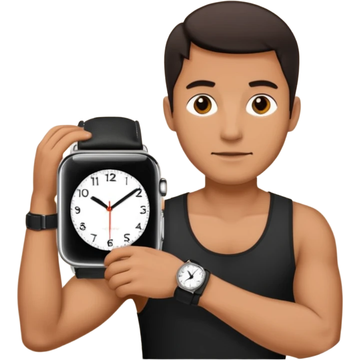 man wearing a black strap watch emoji