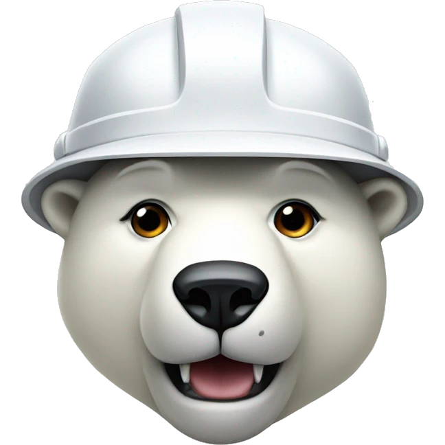polar bear head in a hardhat emoji