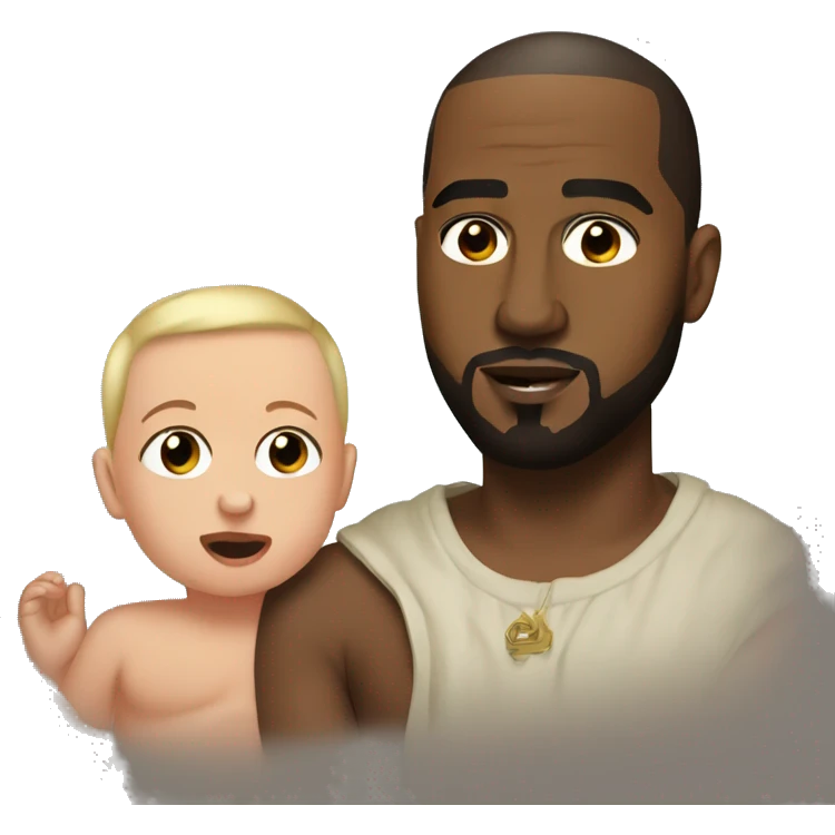 Kayne west with baby emoji